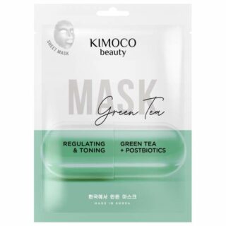KIMOCO Regulating and toning, Green tea extract and postbiotics sheet mask