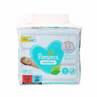 PAMPERS SENSITIVE Baby wet wipes, 4 x 52 pcs