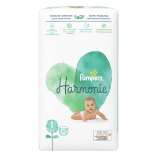Pampers Harmonie Size 1, (2kg-5kg) - 50 Diapers